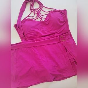 Magenta Swimsuit and Swimskirt, Brand Leilani, Size Large